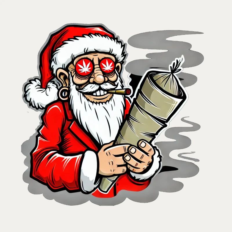 Kiffender Weihnachtsmann Hanf