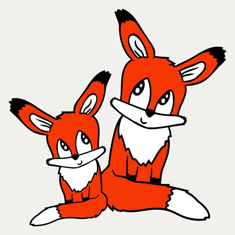 2 Füchse Mutter Rotfuchs Kleines Kind Vater Mama