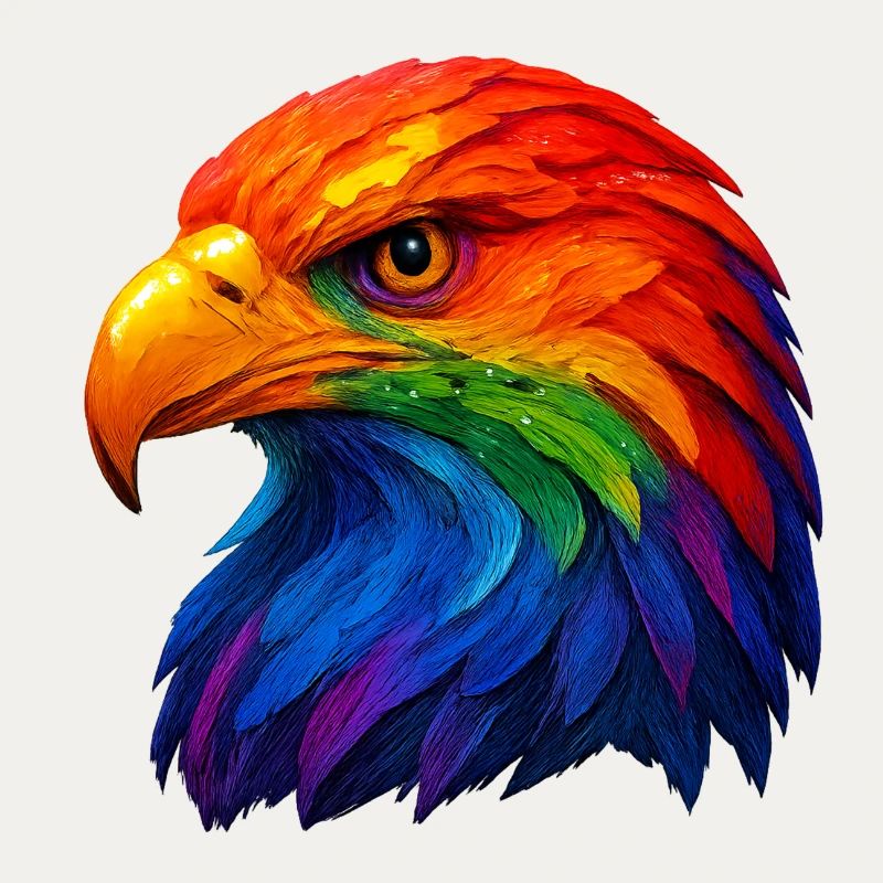 Color Feather White-tailed Eagle Head