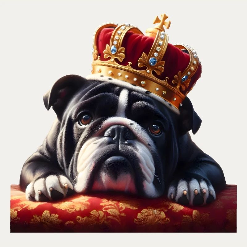Fauler Hund mit Krone