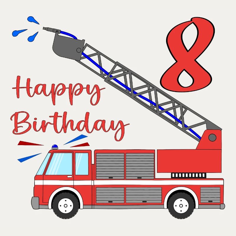 Fire engine Happy Birthday 8