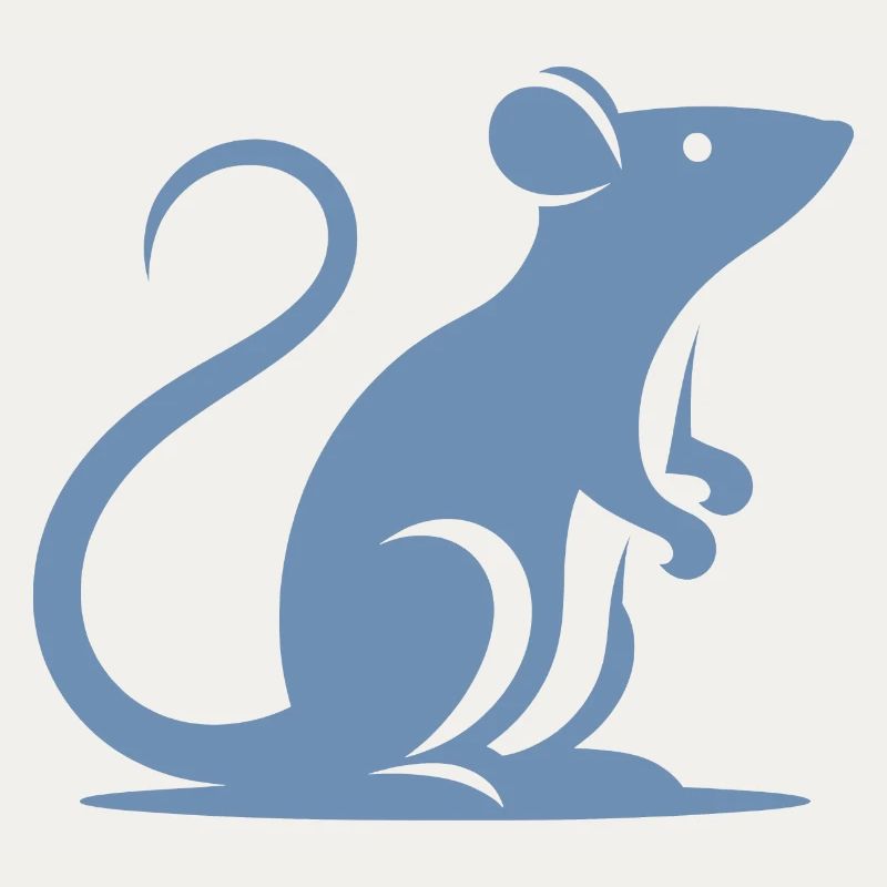 Minimalist Rat Mouse Silhouette
