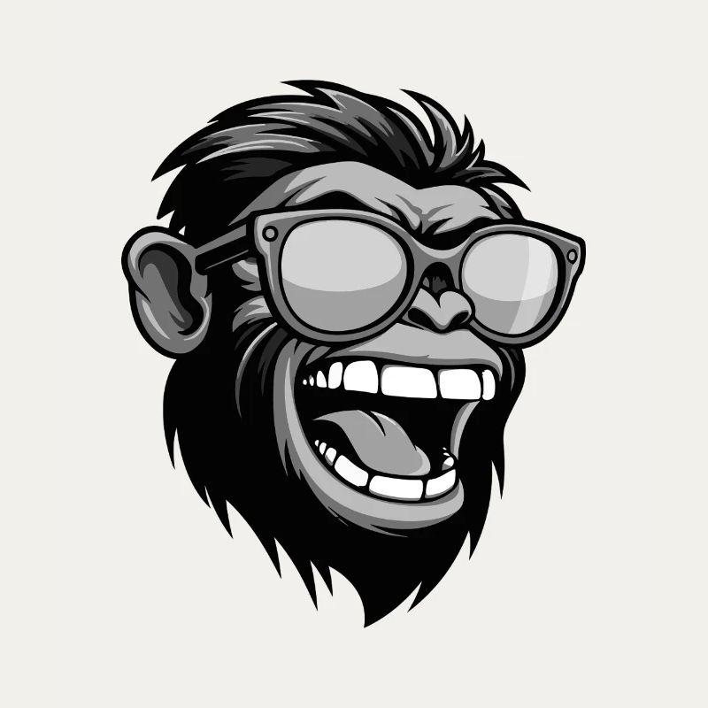 Monkey Head Portrait Funny