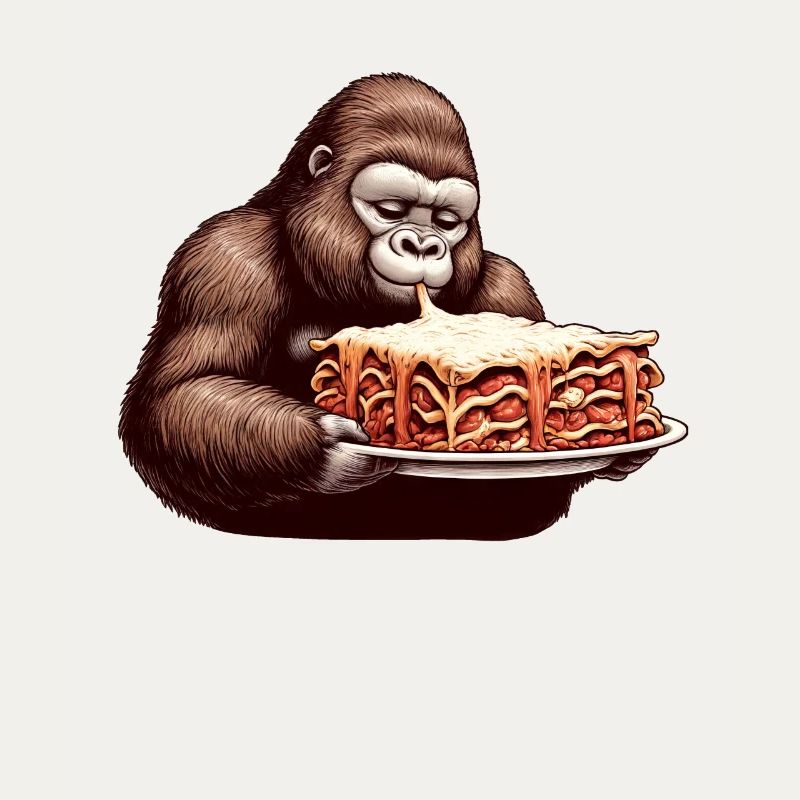 Gorilla enjoys lasagna comic