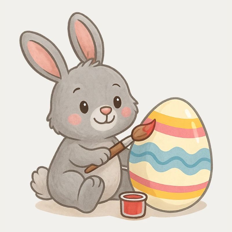 Easter Bunny Painted Egg – Cute Easter Design