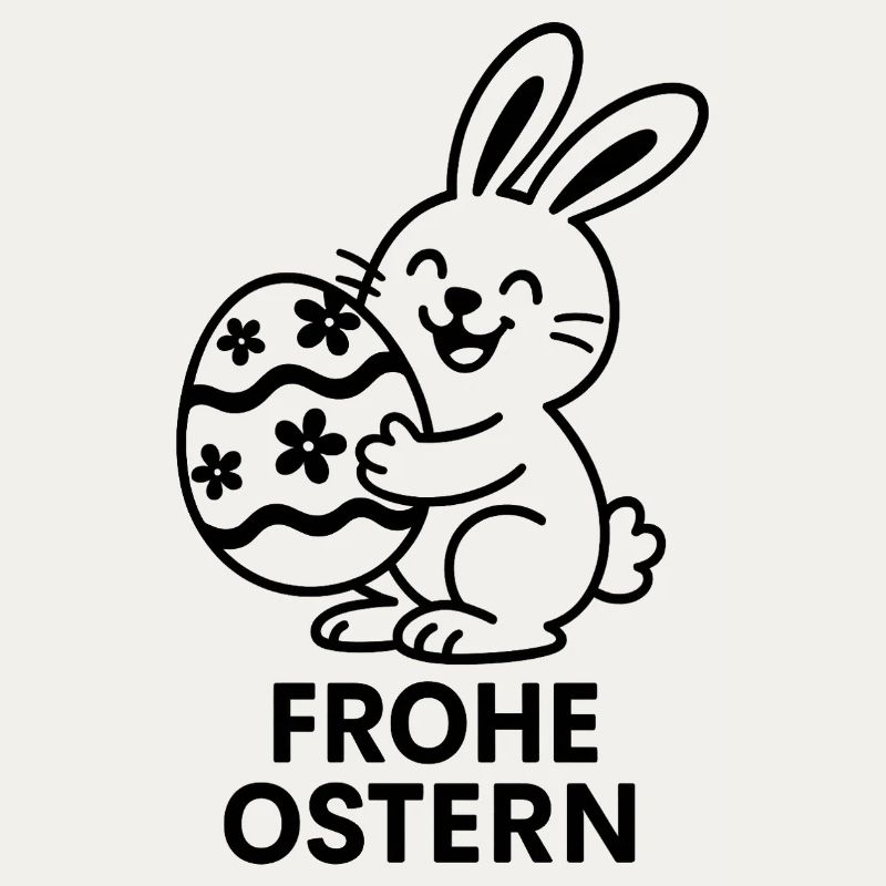 Happy Easter Bunny with Painted Egg