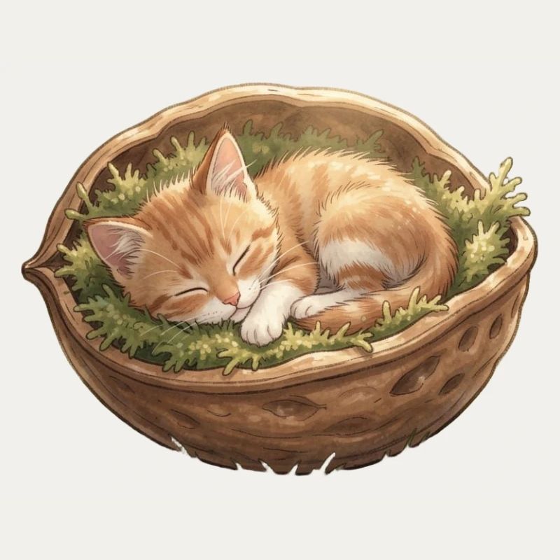 Chaton nid endormi