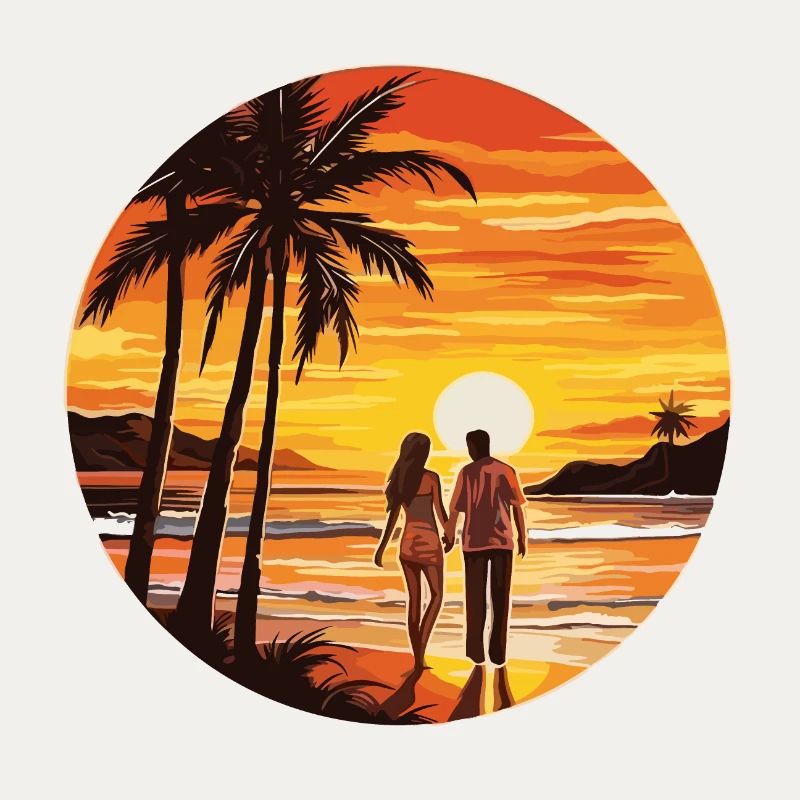 Plage, Île, Mer, Coucher de soleil