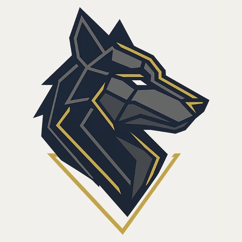 Geometrisches Wolfsemblem