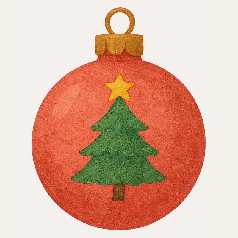 Weihnachtskugel mit Tannenbaum