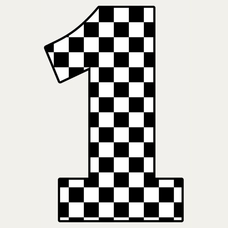 Number 1 checkered
