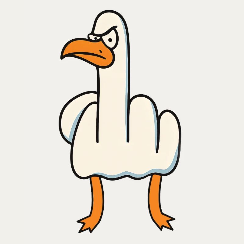 Mittelfinger Gans Möwe