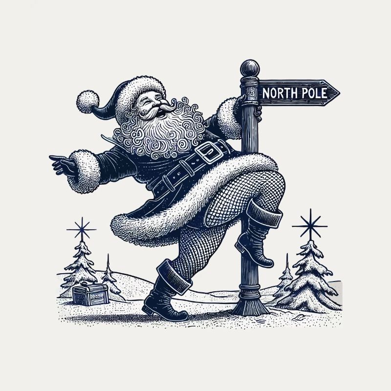 Funny Santa Claus Pole Dance Fun
