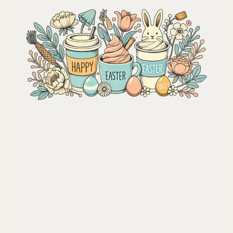 Easter Bunny Coffee Cup Latte Macchiato Easter