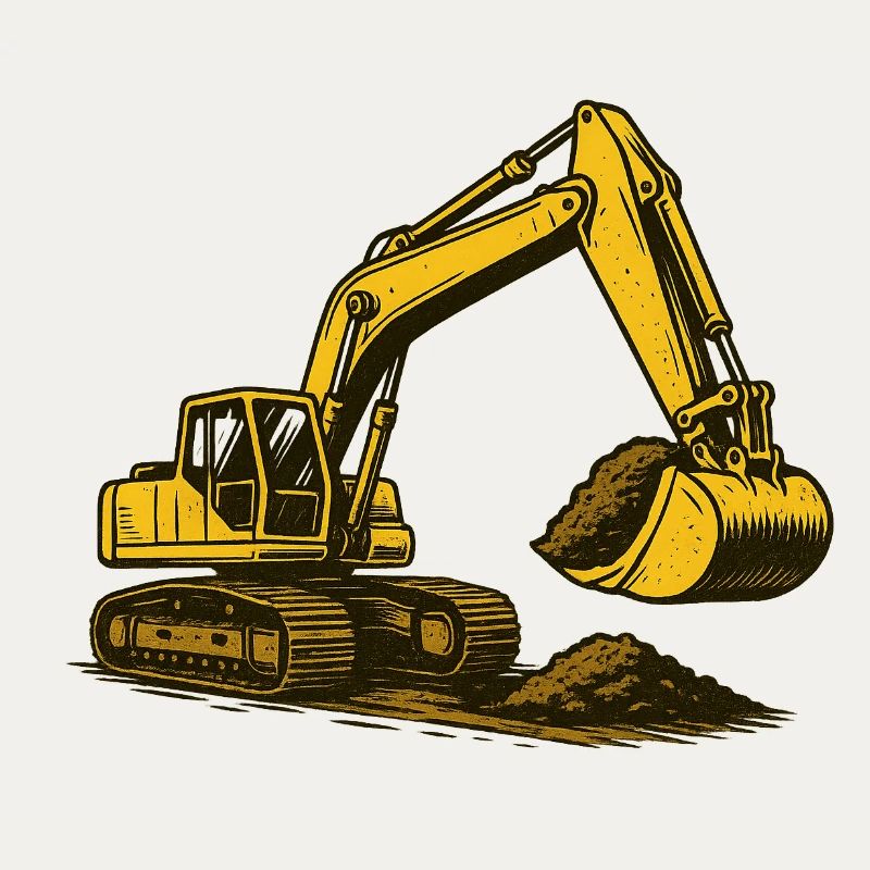 Bagger im Staub