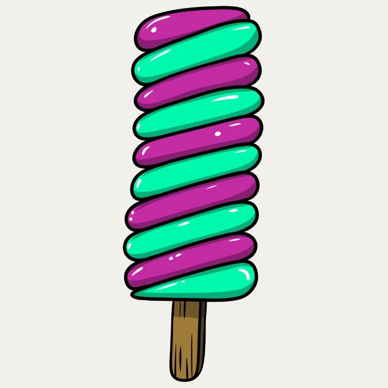 Eis | Lila Grün Ringel Eiscreme | Ice Cream