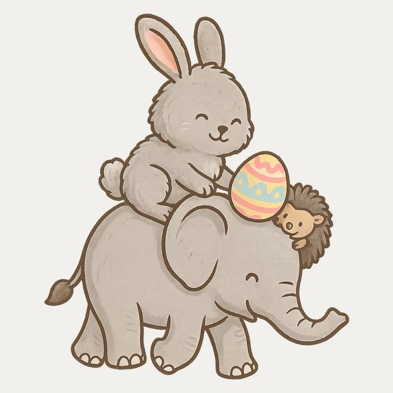 Hase reitet Elefant – Süßes Tierfreundschaft