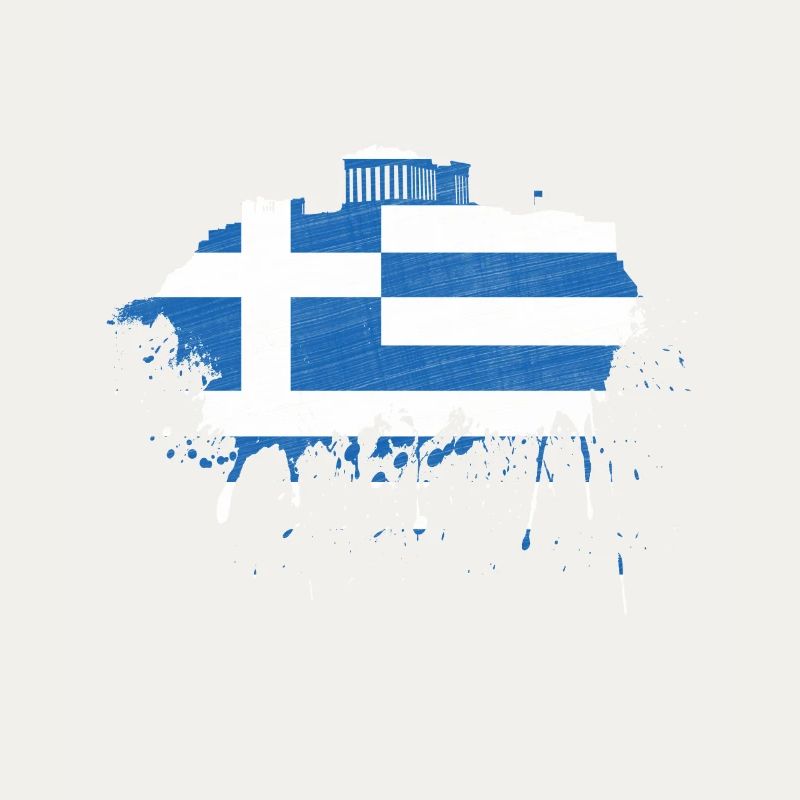 Athènes Skyline Grèce Drapeau drapeau Acropole