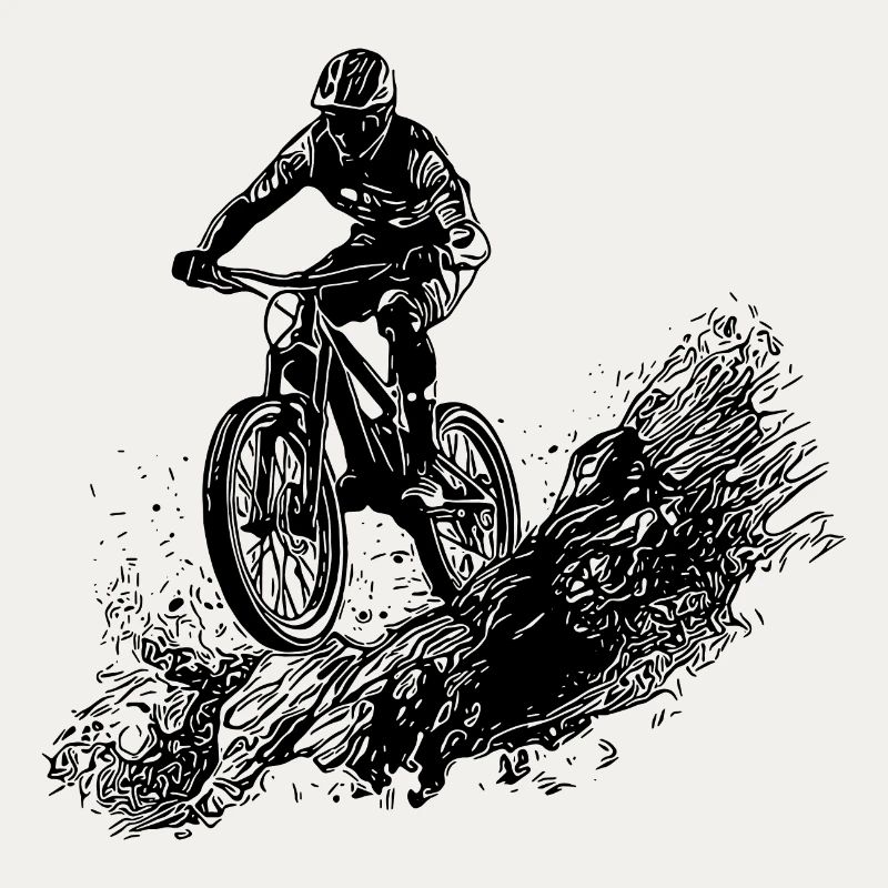 Radfahrer Schlamm Berg Abfahrt