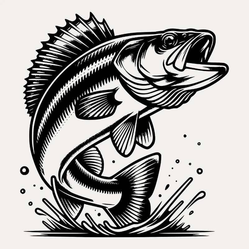 Eleganter springender Zander Raubfisch