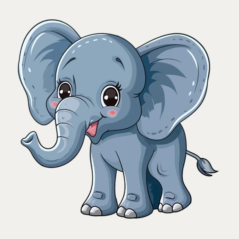 Éléphant mignon pour mur de chambre d’enfant
