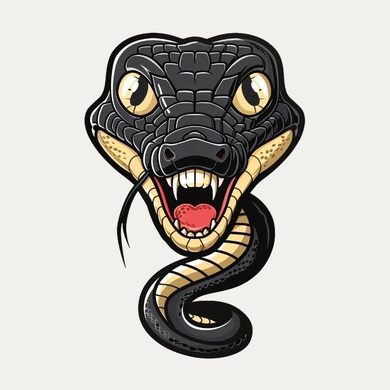 Serpent élégant avec gueule ouverte