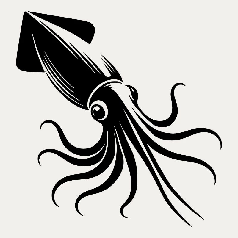 Cuddly Giant Arrow Squid Tattoo Diver Style