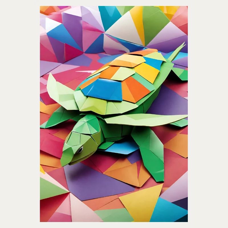 Rainbow Shell - Origami Turtle