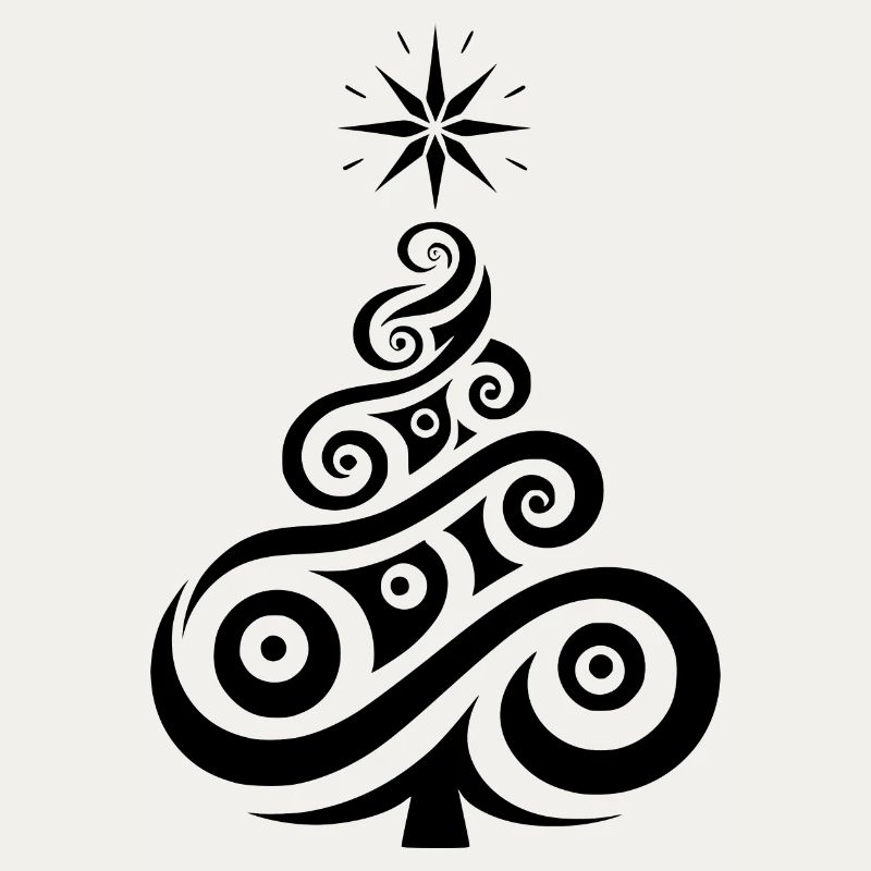 Stilvoller, abstrakter Weihnachtsbaum mit Stern