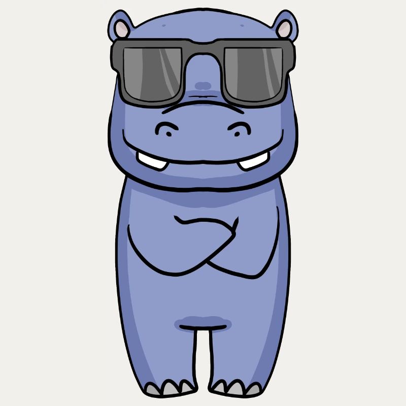 cooles Nilpferd mit Sonnenbrille