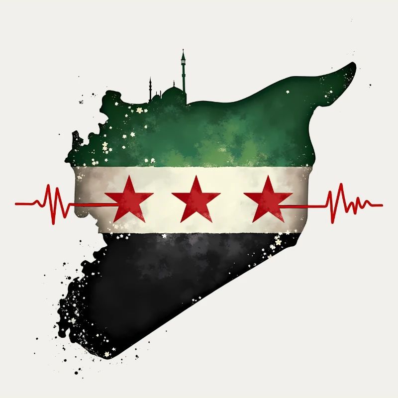 Drapeau Syrie - Drapeau Syrie Libre - Centre de table