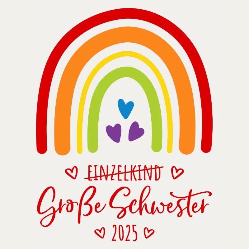 Boho Regenbogen Einzelkind Große Schwester 2025