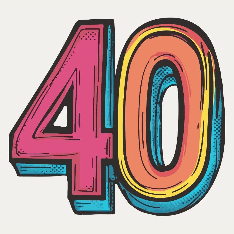 40 Zahl Comic
