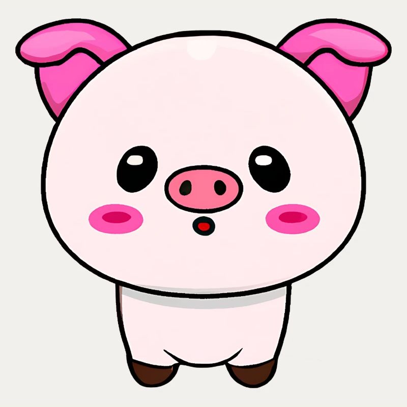 Cute Kawaii Pig - Charming Design