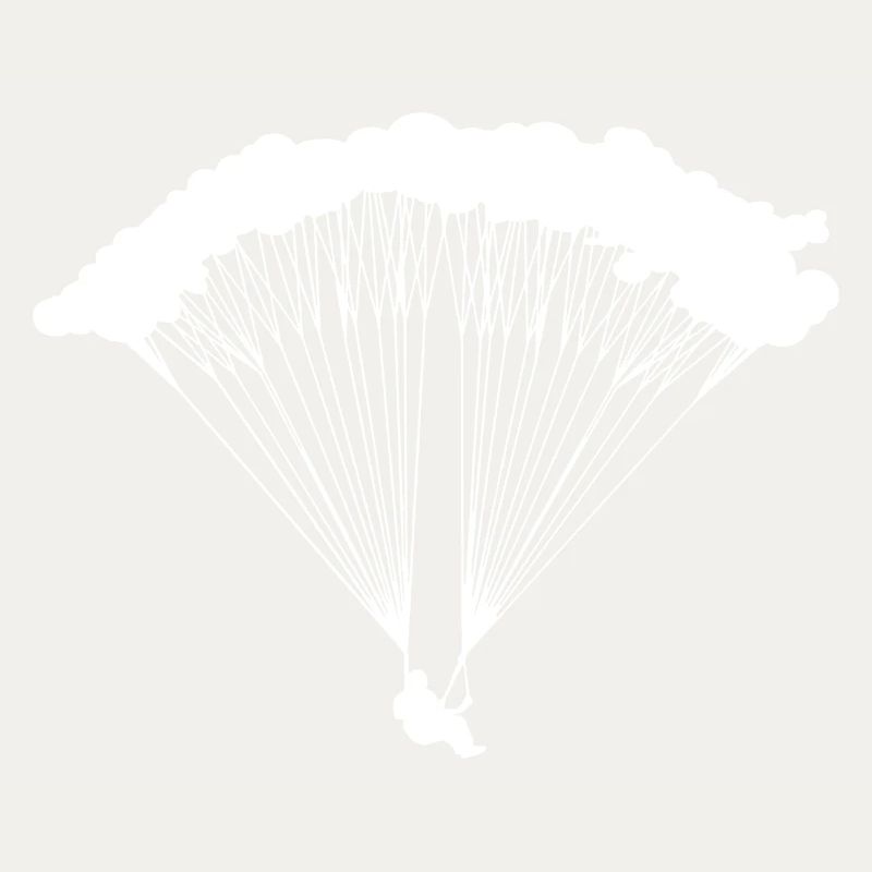 Skydiver in clouds silhouette