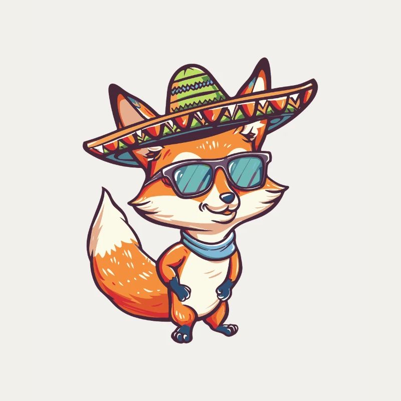 Fox Comic Funny Sombrero