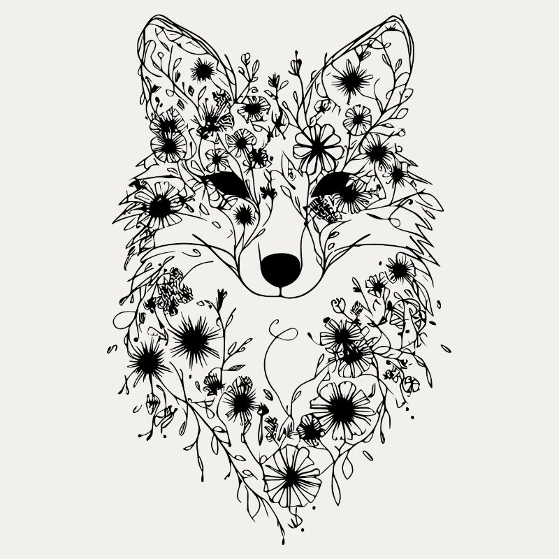 Renard à fleurs