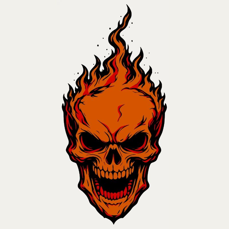 Flames Skull Skull Fire Design