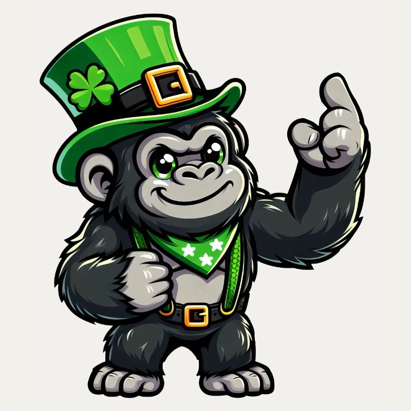 Gorille de bande dessinée de la Saint-Patrick