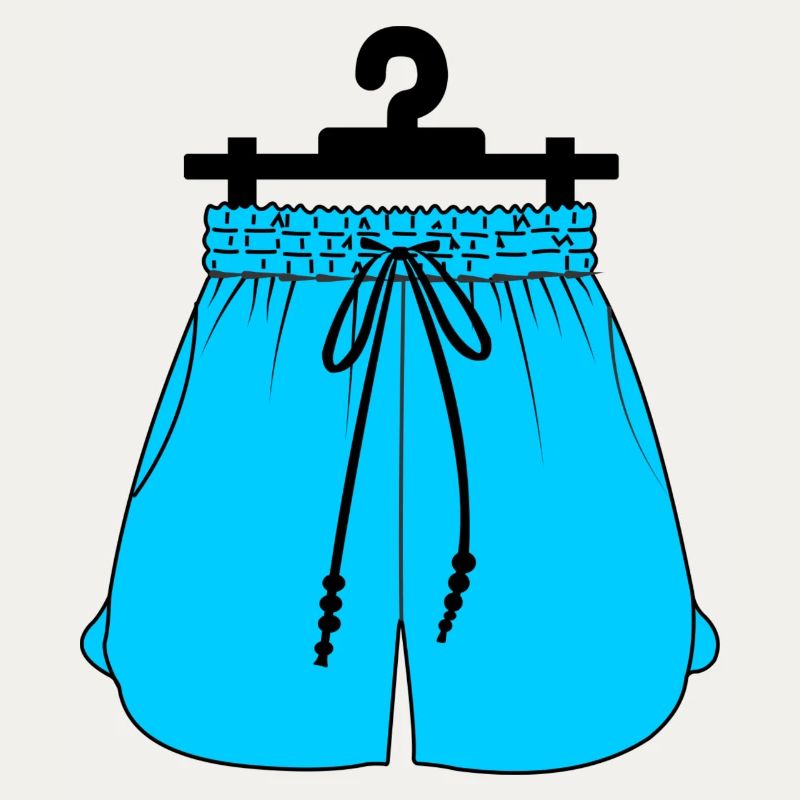 Blaue Sportshorts oder Jogginghosen an der Kleidung h