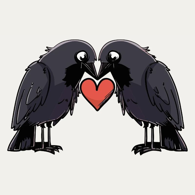 Corbeau Couple Crow e Saint-Valentin
