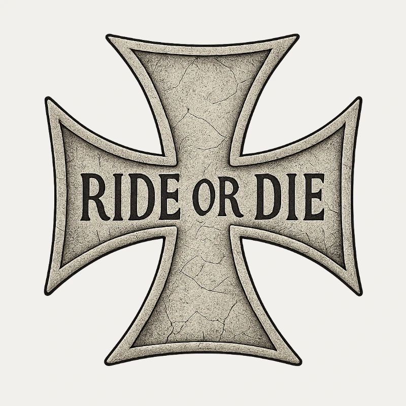 Maltese Cross Engraved RIDE OR DIE
