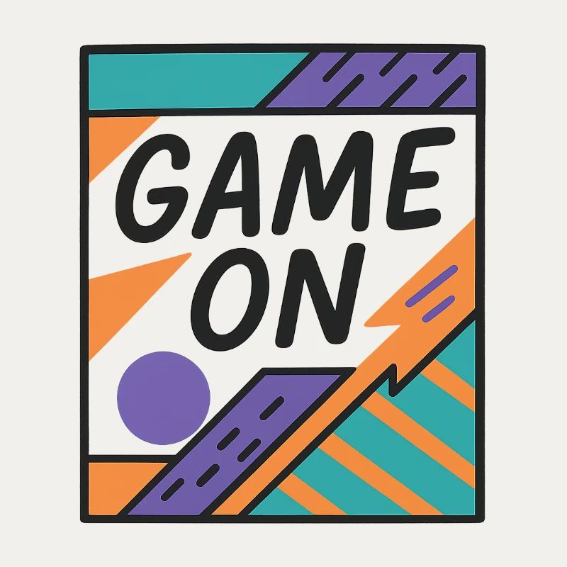 Neon Game On Design mit Retro-Elementen