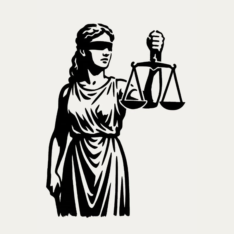 Justitia Dessin au trait avec des échelles