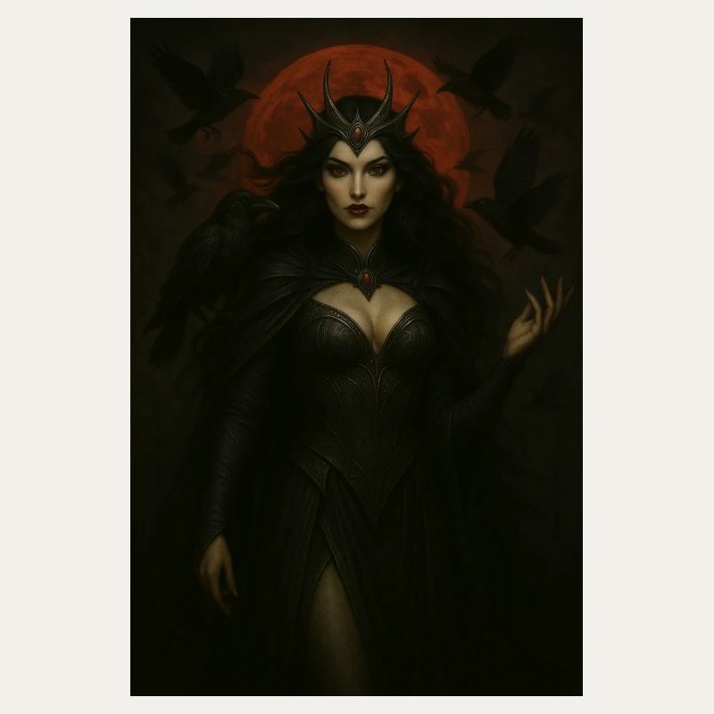 Dark Goddess and Crows – Red Moon
