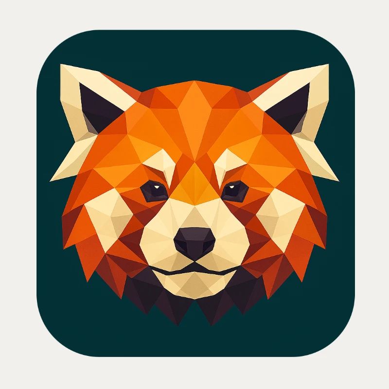 Tête de Panda Rouge Low Poly