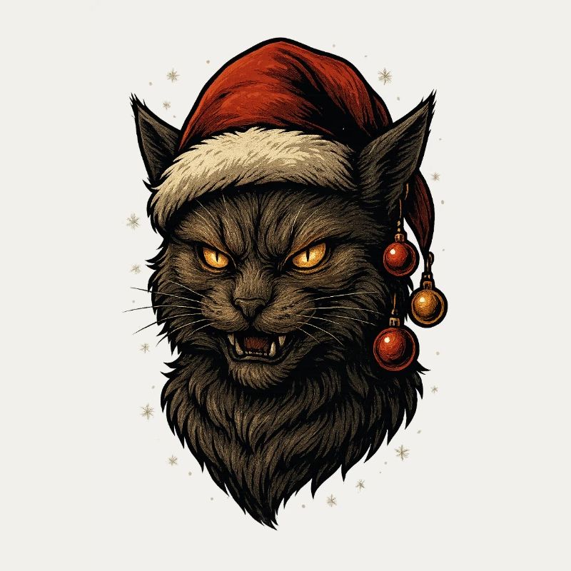 Schwarzer Weihnachtskater