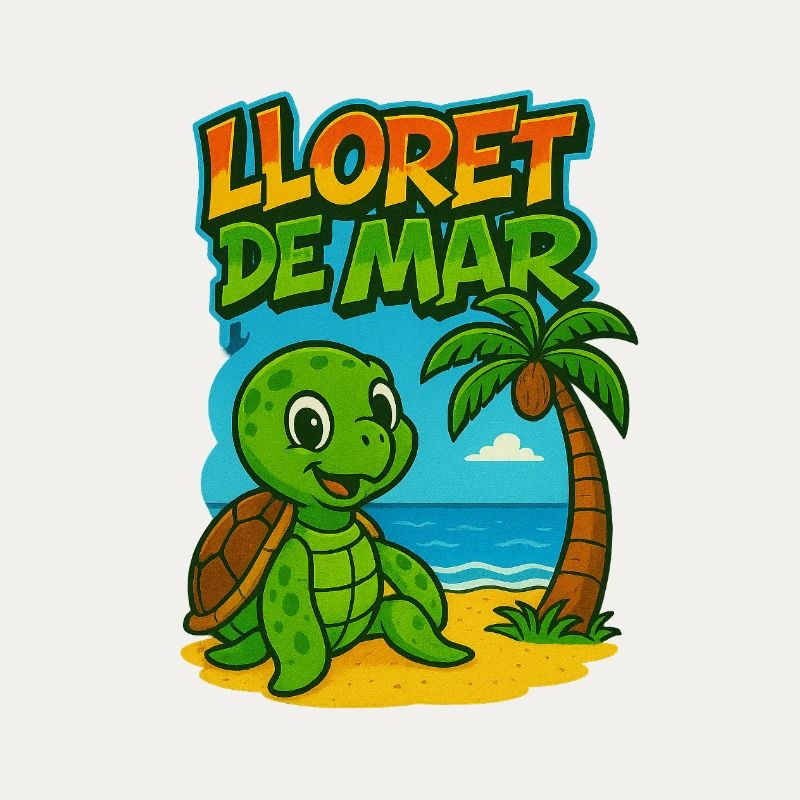 Lloret de Mar turtle cartoon beach