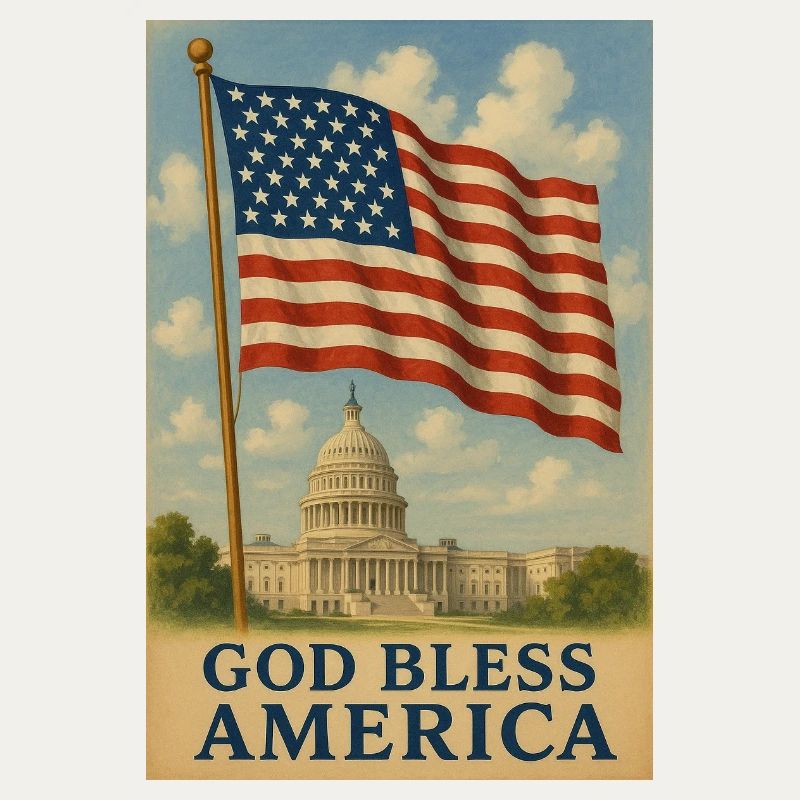 God Bless America Flag Art