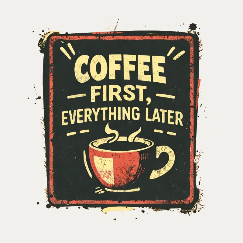 Le café d’abord, tout après, Kaffe Spruch Lustig
